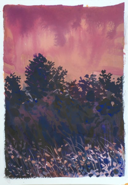 Image of Painting: Fiery Sky, Quiet Growth