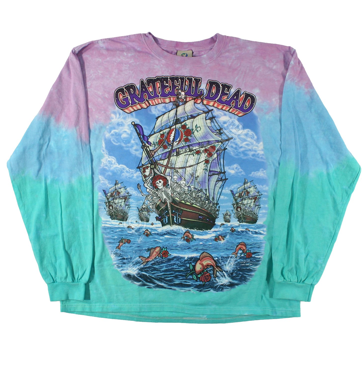 Image of GRATEFUL DEAD SHIP OF FOOLS TIE DYE LONG SLEEVE SHIRT