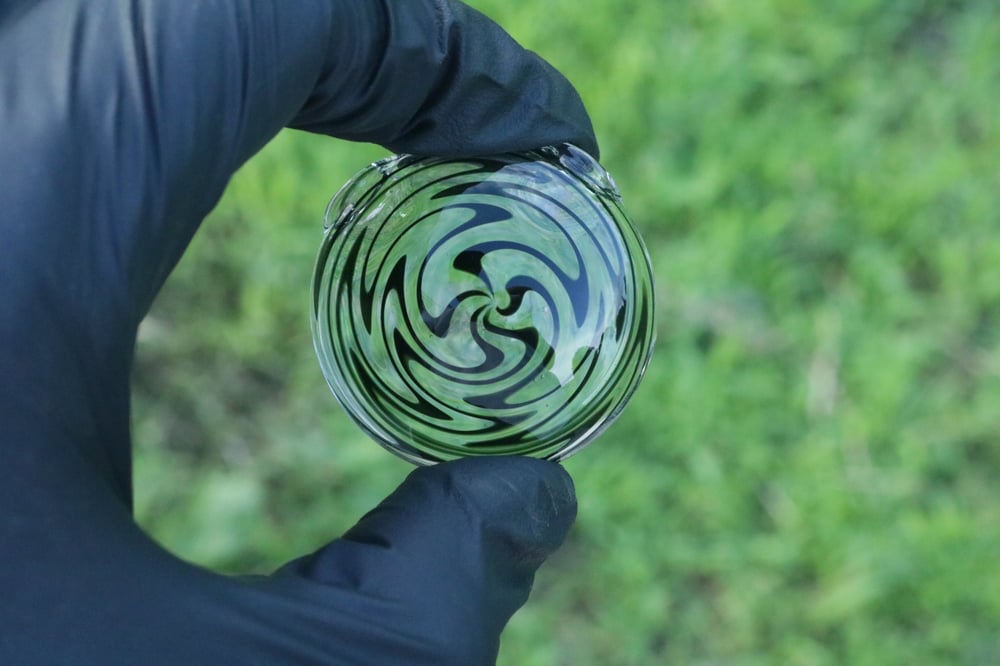 Clear/ Black/green tint Hollow Wigwag Pendant 