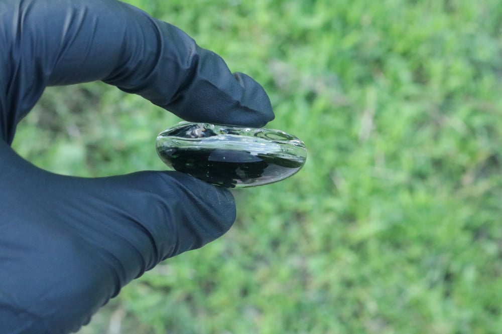 Clear/ Black/green tint Hollow Wigwag Pendant 