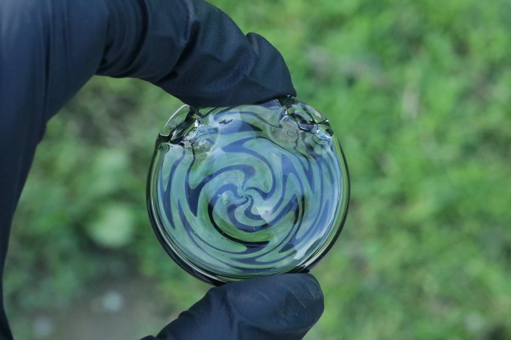 Clear/ Black/green tint Hollow Wigwag Pendant 