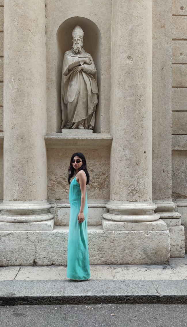 PURA SETA: abito sottoveste lungo tiffany