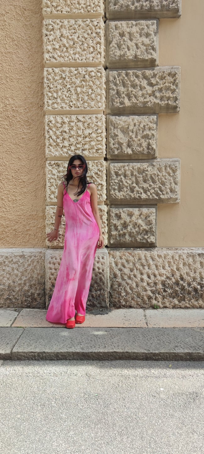 ABITO SOTTOVESTE IN PURA SETA, PINK