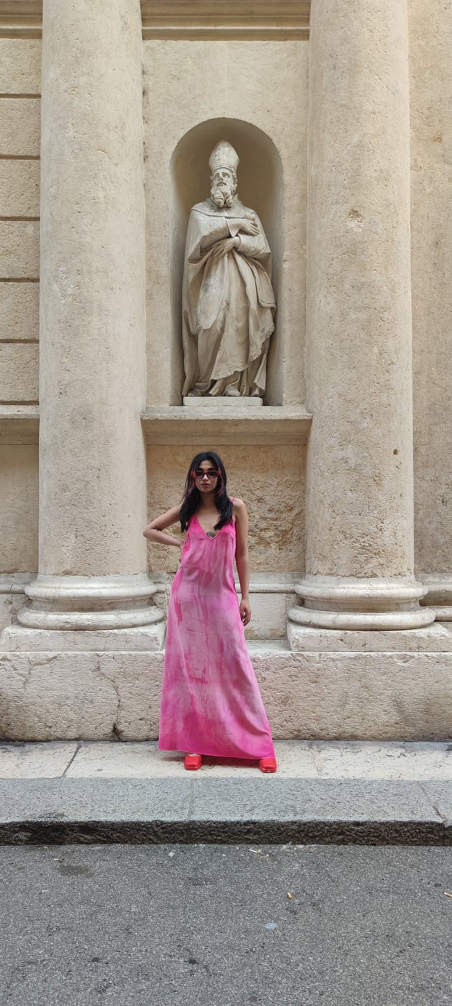 ABITO SOTTOVESTE IN PURA SETA, PINK