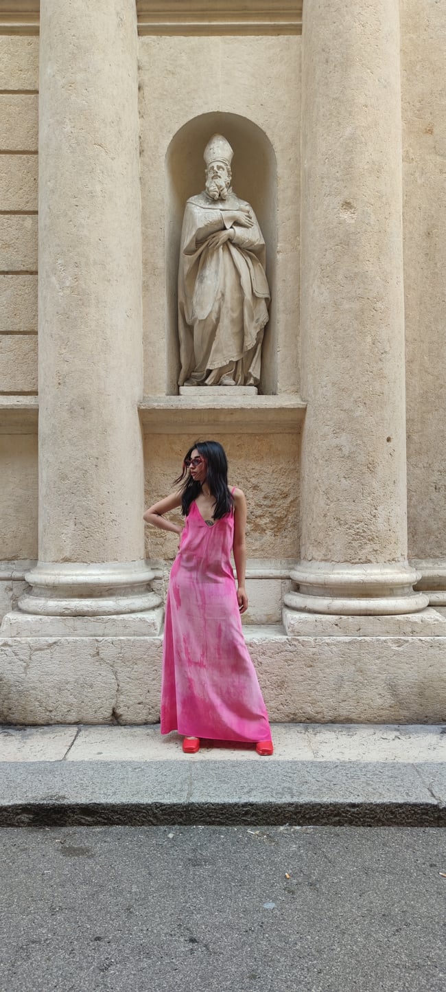 ABITO SOTTOVESTE IN PURA SETA, PINK