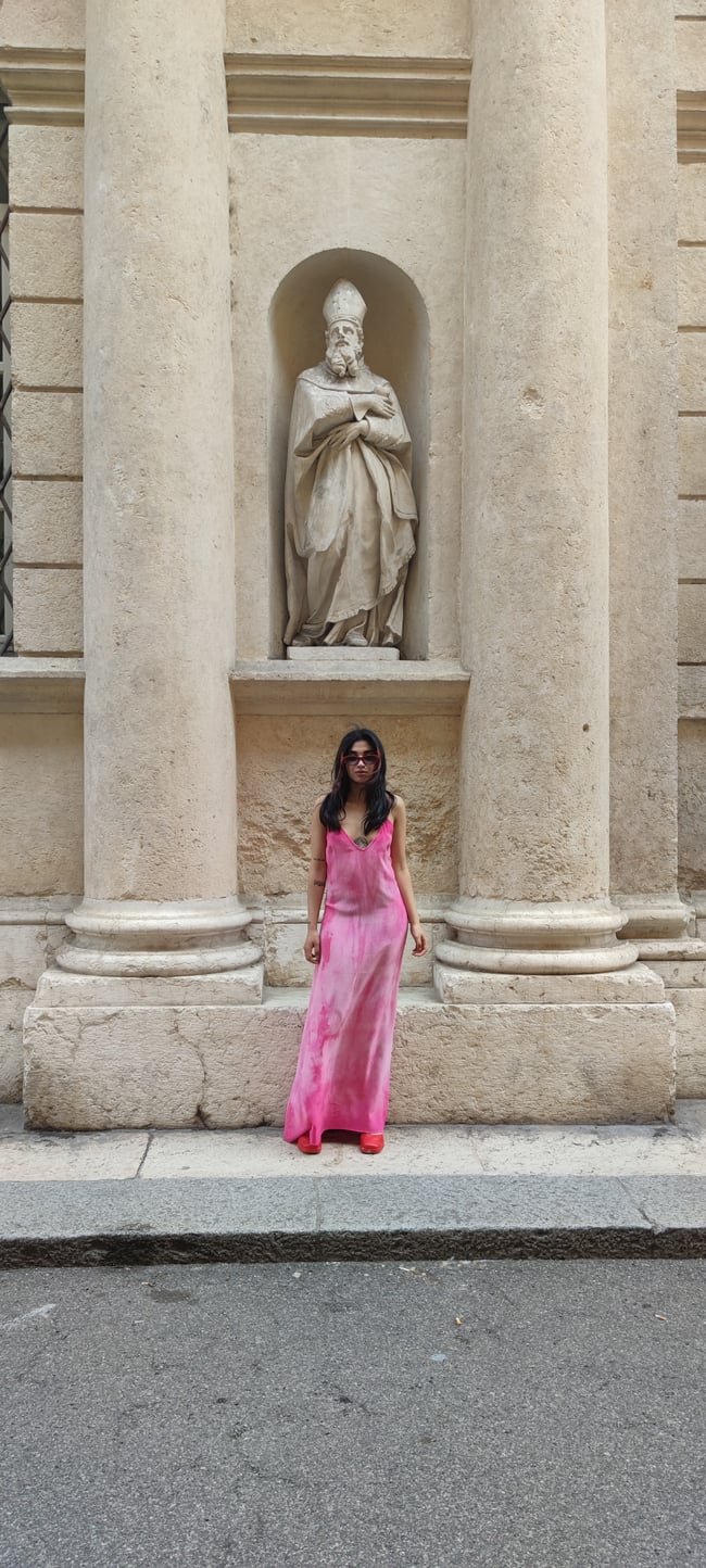 ABITO SOTTOVESTE IN PURA SETA, PINK