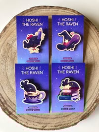 Image 1 of Wood Pins - Hoshi the raven