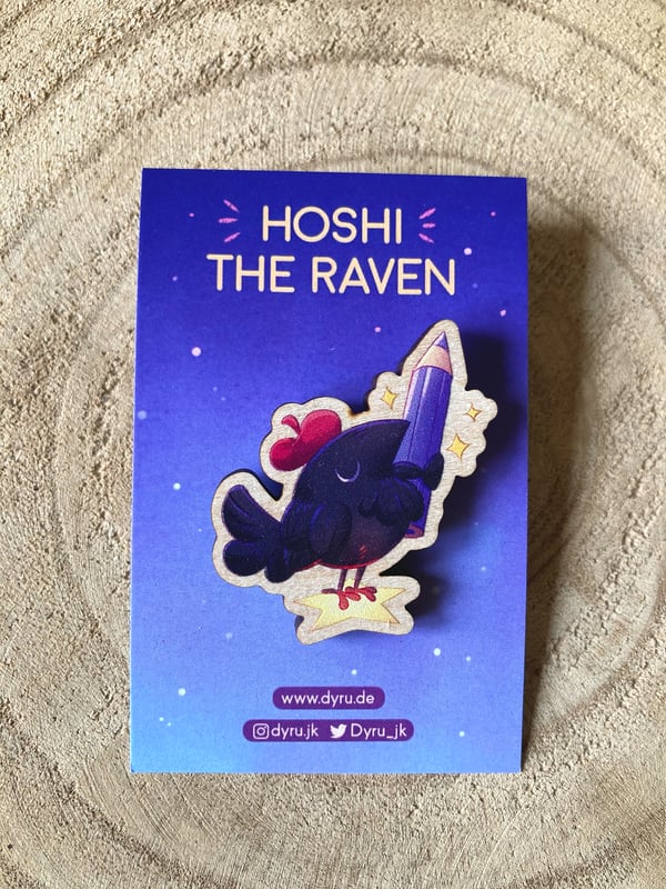 Image of Wood Pins - Hoshi the raven