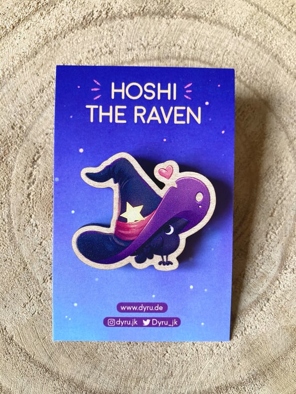 Image of Wood Pins - Hoshi the raven