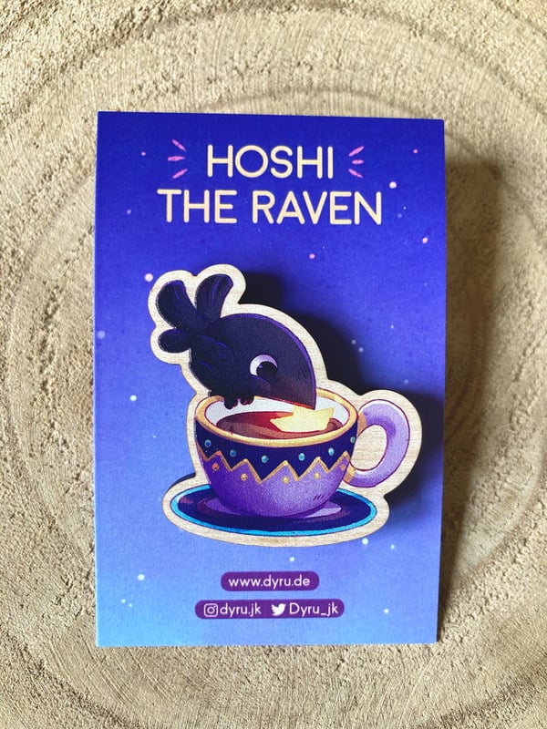 Image of Wood Pins - Hoshi the raven