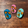Orange Enamel Pins + Holo Stickers