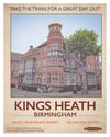 Kings Heath retro rail poster