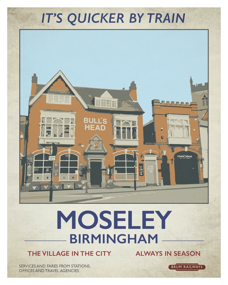 Moseley retro rail poster