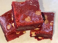 Infused Red Velvet Blondies 