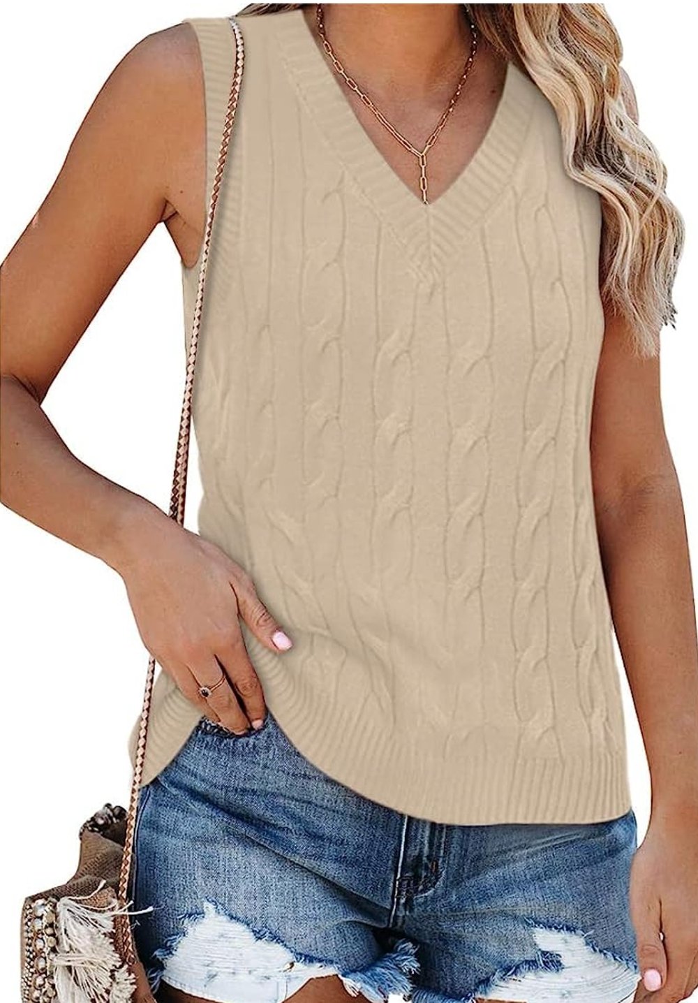 Image of Saodimallsu Women's Sleeveless Sweaters 