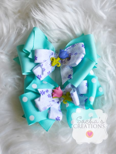 Image of Set of Two Spring Flowers Bows 