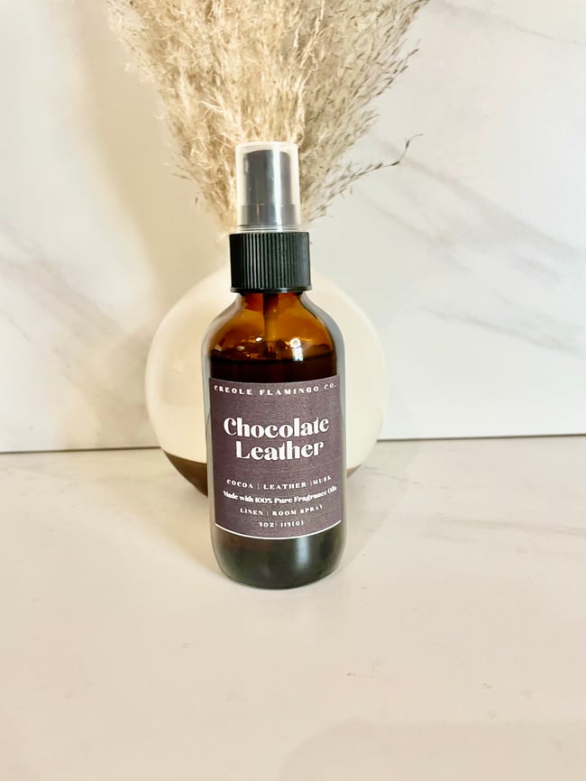 Chocolate Leather Linen + Room Spray 