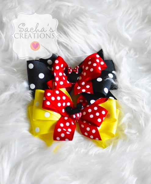 Image of Set of Two Mickey Mouse Bows 