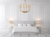 Contemporary gold candlestick 10-light chandelier 