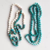Image 4 of White Pearls, Turquoise, & Tahitian Pearl Helix Necklace