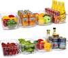 HOOJO Refrigerator Organizer Bins - 8pcs Clear Plastic Bins For Fridge, Freezer, Kitchen Cabinet, Pa
