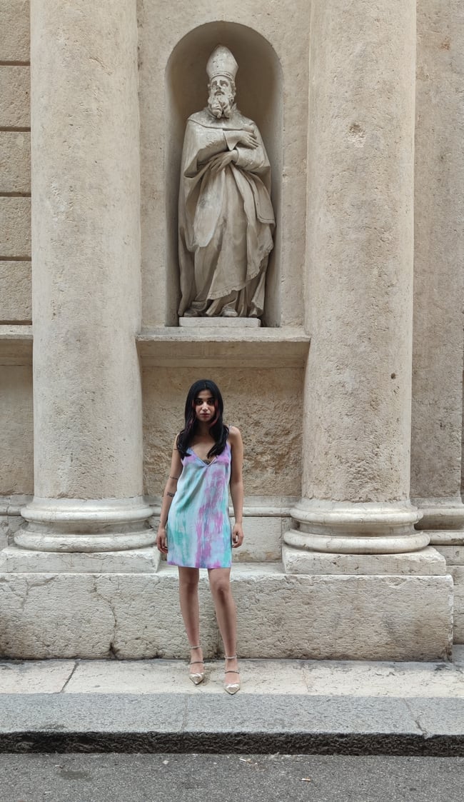 PURA SETA: abito sottoveste mini rainbow