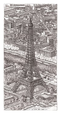 Image 1 of PRE ORDER Eiffel Tower Hand-Signed Limited Edition of 200 Print 42cm x 23cm
