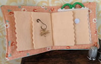 Image 4 of Vintage Orange & Aqua Embroidered Needlebook