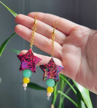 Image 3 of Neon Star Earrings