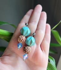 Image 1 of Blue Floral Earrings