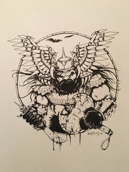 Image of "Blades" warrior original ink