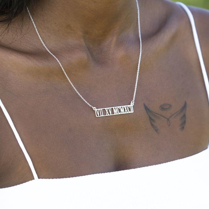 Image of Silver Roman Numeral Necklace