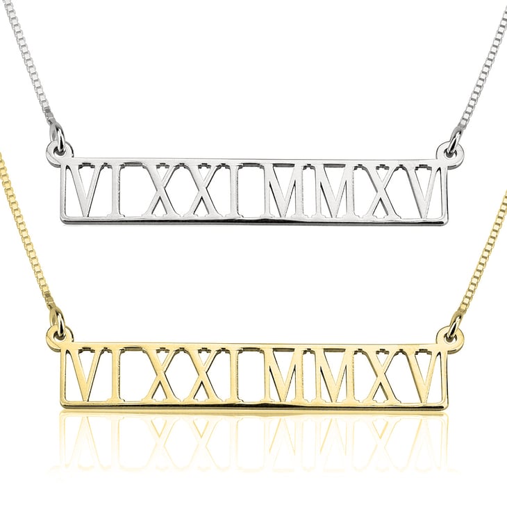 Image of Gold Roman Numeral Necklace