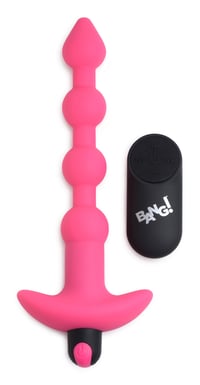 Image 1 of Bang - Vibrating Silicone Anal Beads and Remote Control - Pink