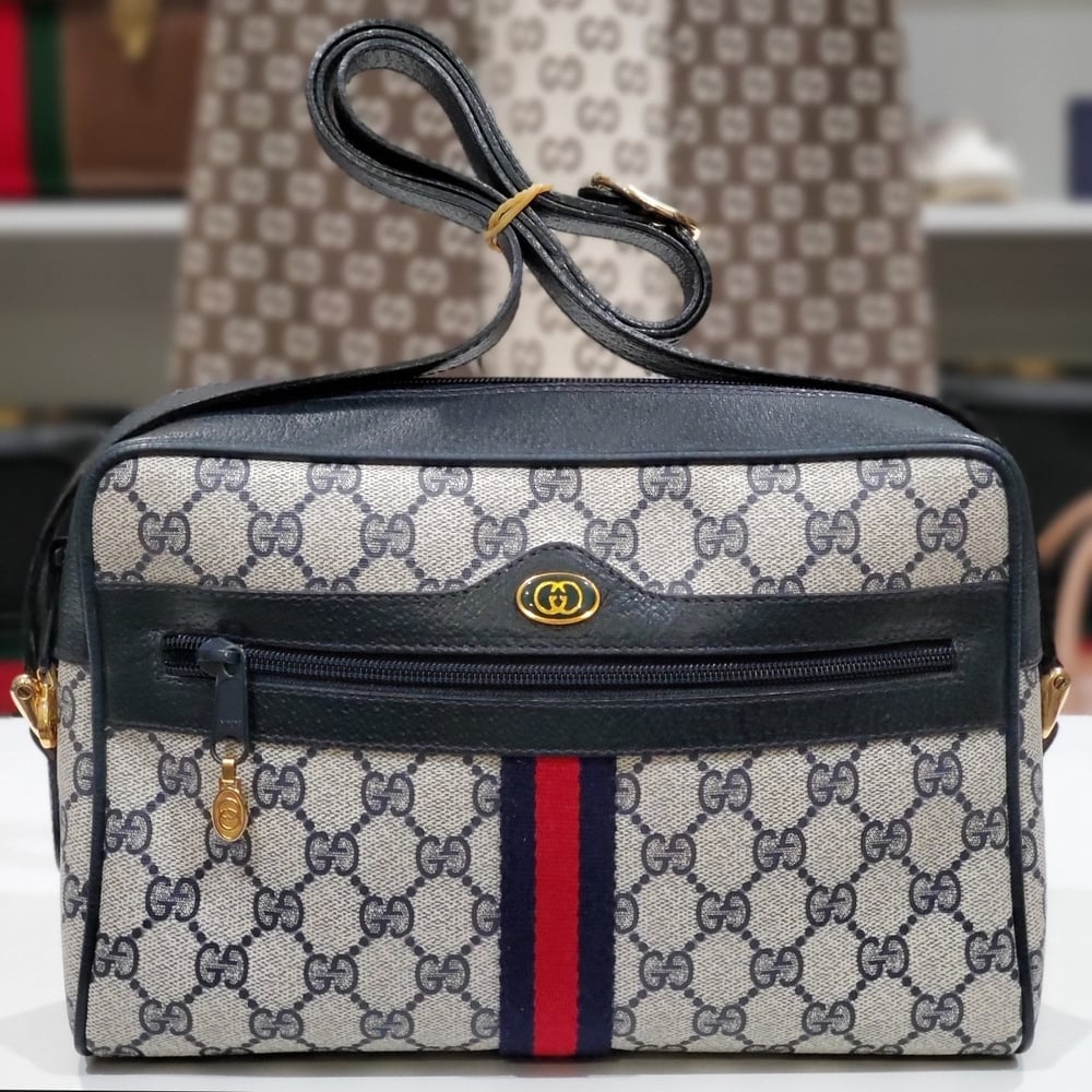 Image of Vintage Gucci Blue Monogram Bag for Janine