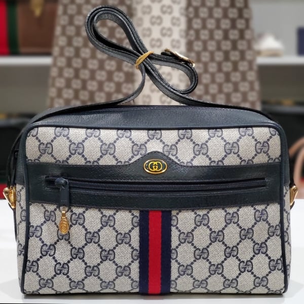 Image of Vintage Gucci Blue Monogram Bag for Janine