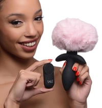 Image 2 of Waggerz Moving and Vibrating Bunny Tail Anal Plug - Pink