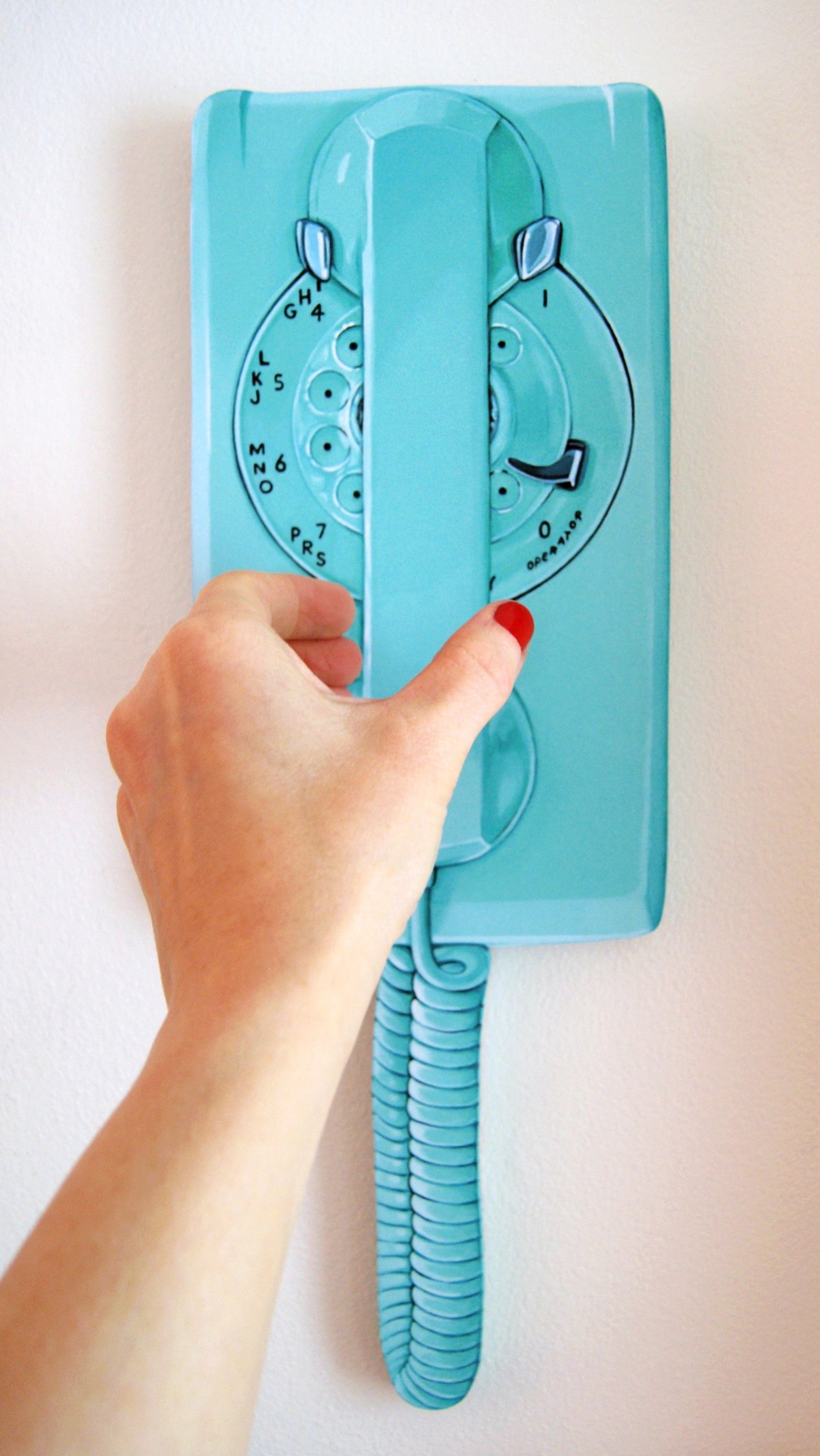Image of Aqua Rotary Phone plaque