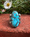 WL&A Handmade Heavy Ingot Six Point Gem Grade Montezuma Royston Ring - Size 9.5