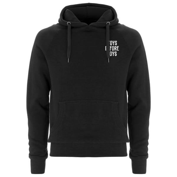 Image of "TOYS BEFORE BOYS" | Hoodie | schwarz | feminism | sexpositive | fuck the system | organic | fair