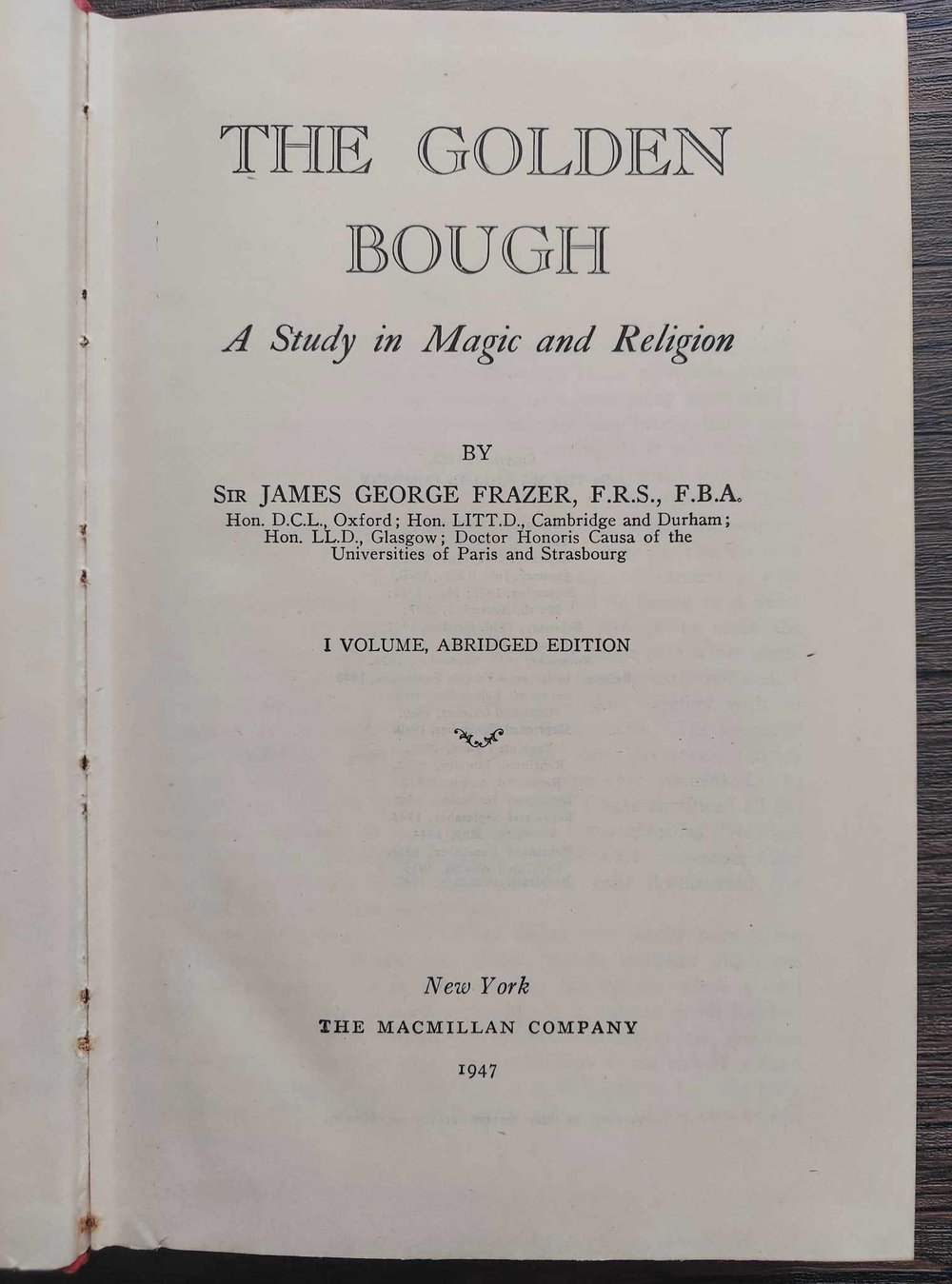 The Golden Bough: A Study in Magic and Religion, by Sir James George Frazer