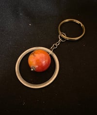 Cassette Spacer Keychain with Red/Orange Ornament