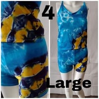 2 Piece Active wear Large/Booty Ocean Blue with Yellow Burst