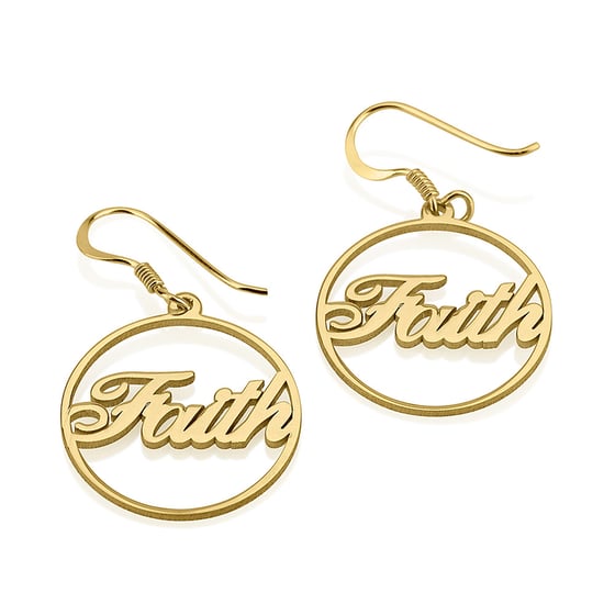 Image of Gold Name Hoop Earrings