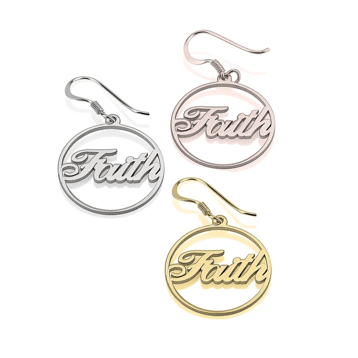 Image of Silver Name Hoop Earrings