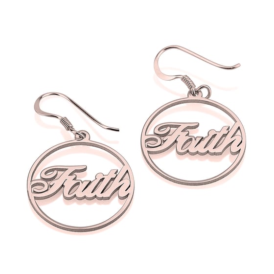 Image of Rose Gold Name Hoop Earrings