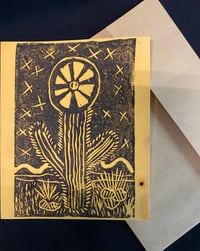 Cactus Block Print Card 