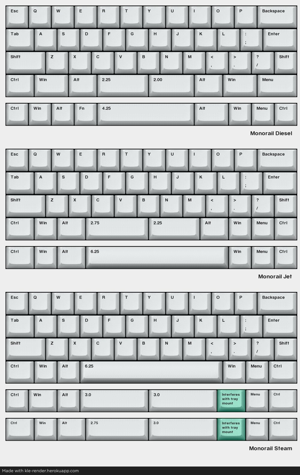 Monorail Keyboard Kit Extras