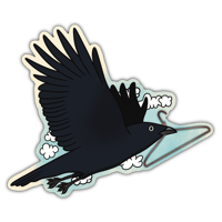Image 1 of Crow as a Stork - Sticker