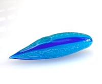 Image 1 of Art Glass Bead: A Hollow Blue Spike to Adorn You and to Sharpen Your Attitude. Ready to Ship.